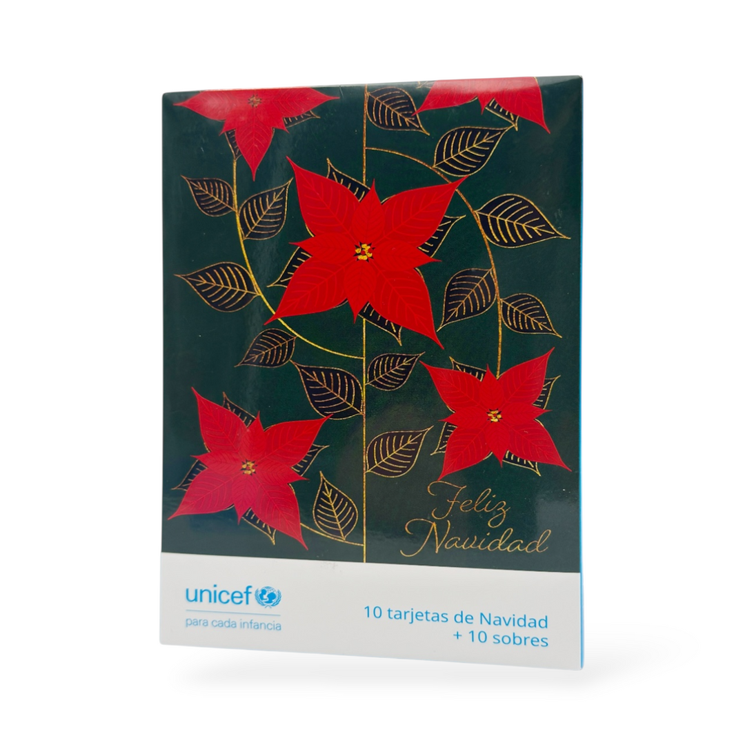 Estuche de 10 tarjetas navideñas VEGETAL