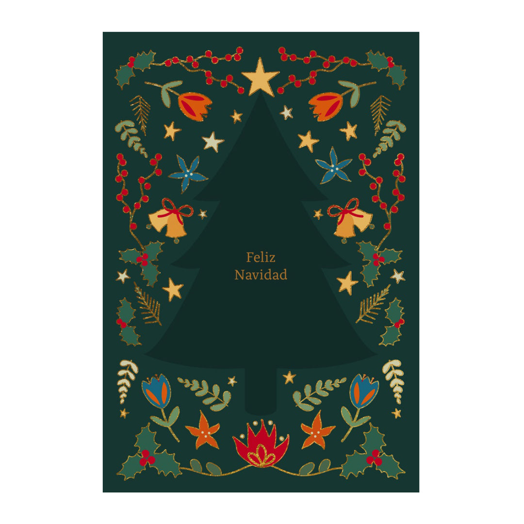 Estuche de 10 tarjetas navideñas VEGETAL