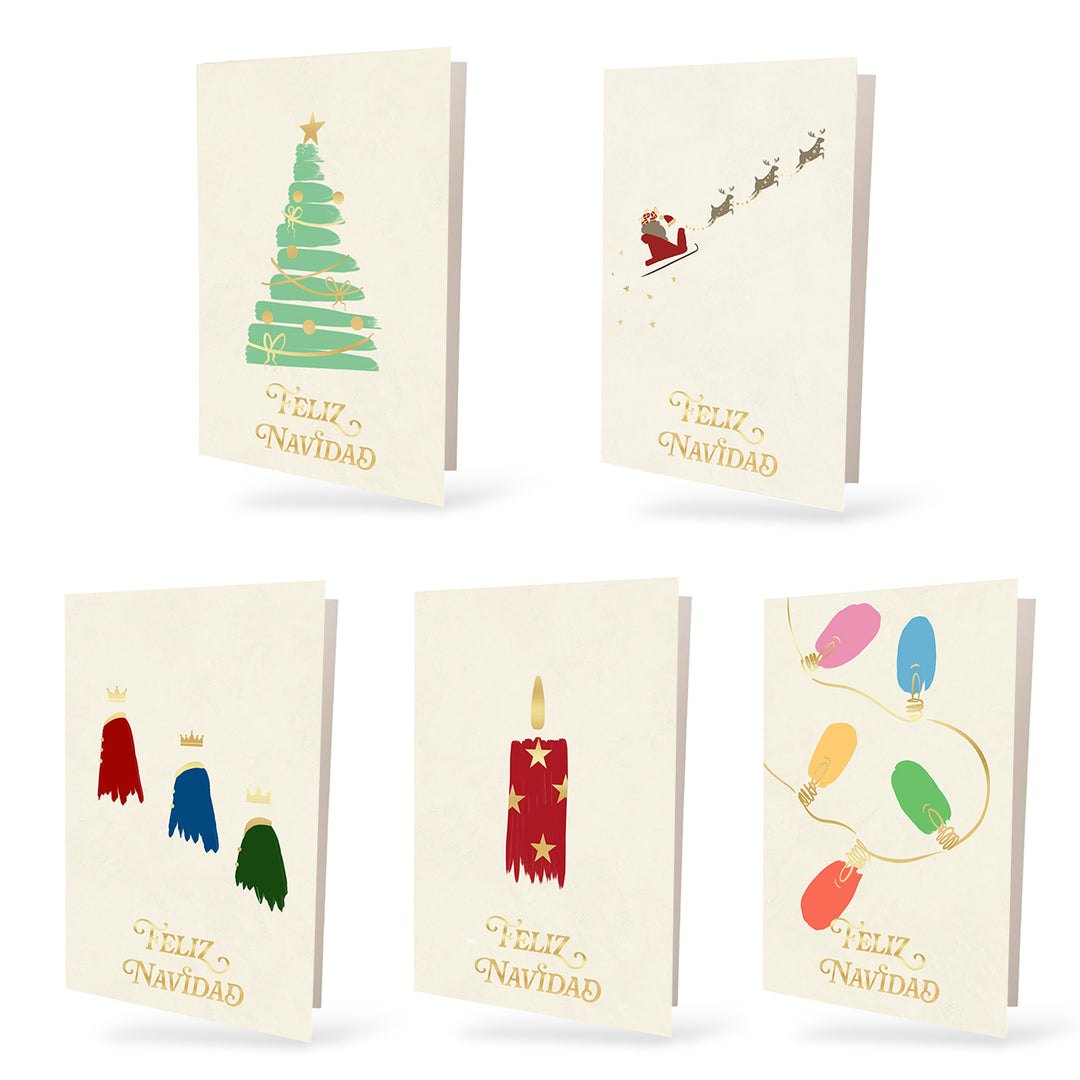 Estuche de 10 tarjetas navideñas PINCELADAS