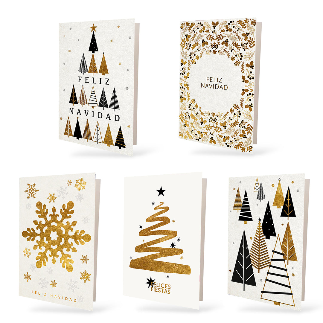Estuche de 10 tarjetas navideñas GOLD