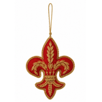 Load image into Gallery viewer, Red Fleur-de-lis ornament