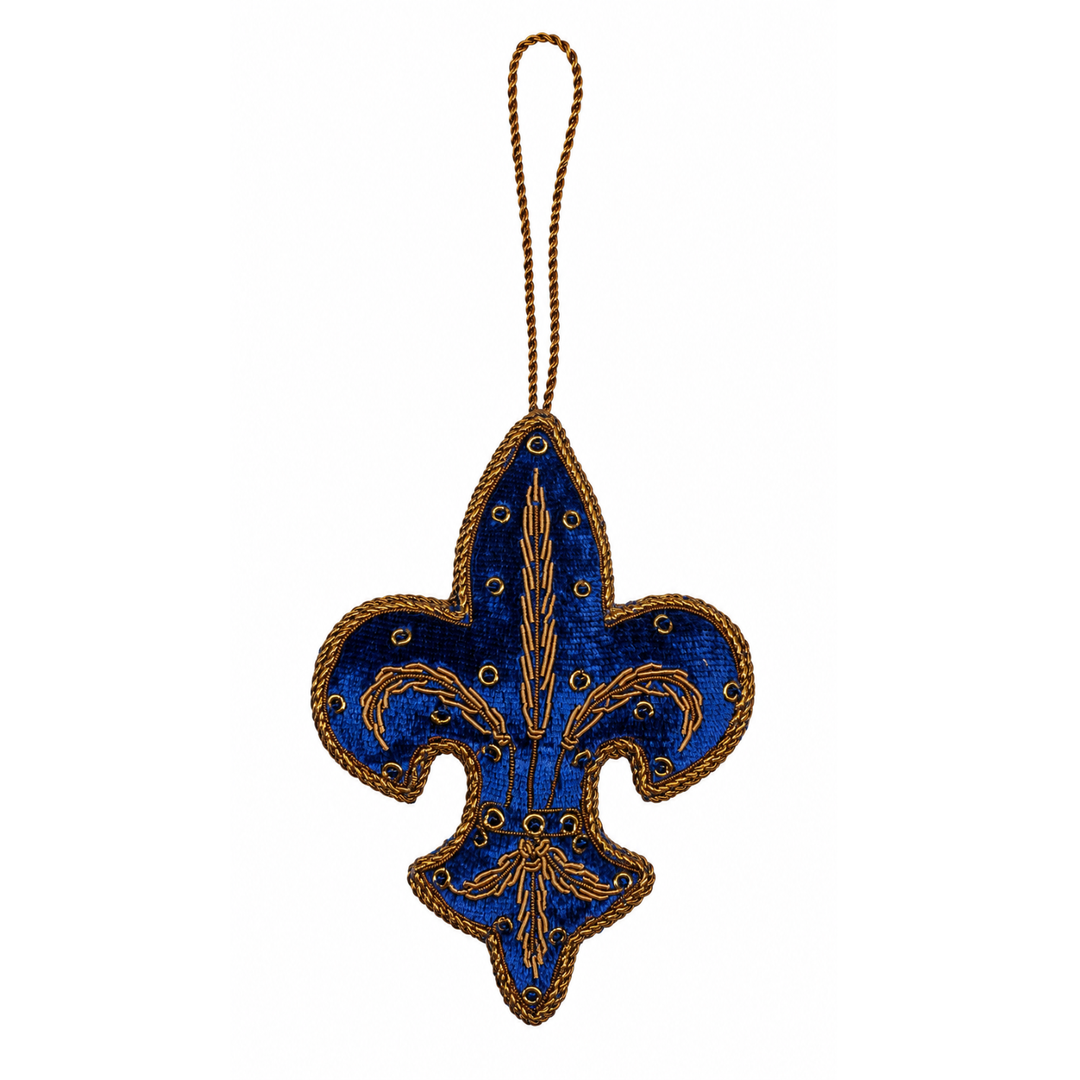 Adorno Flor de Lys azul