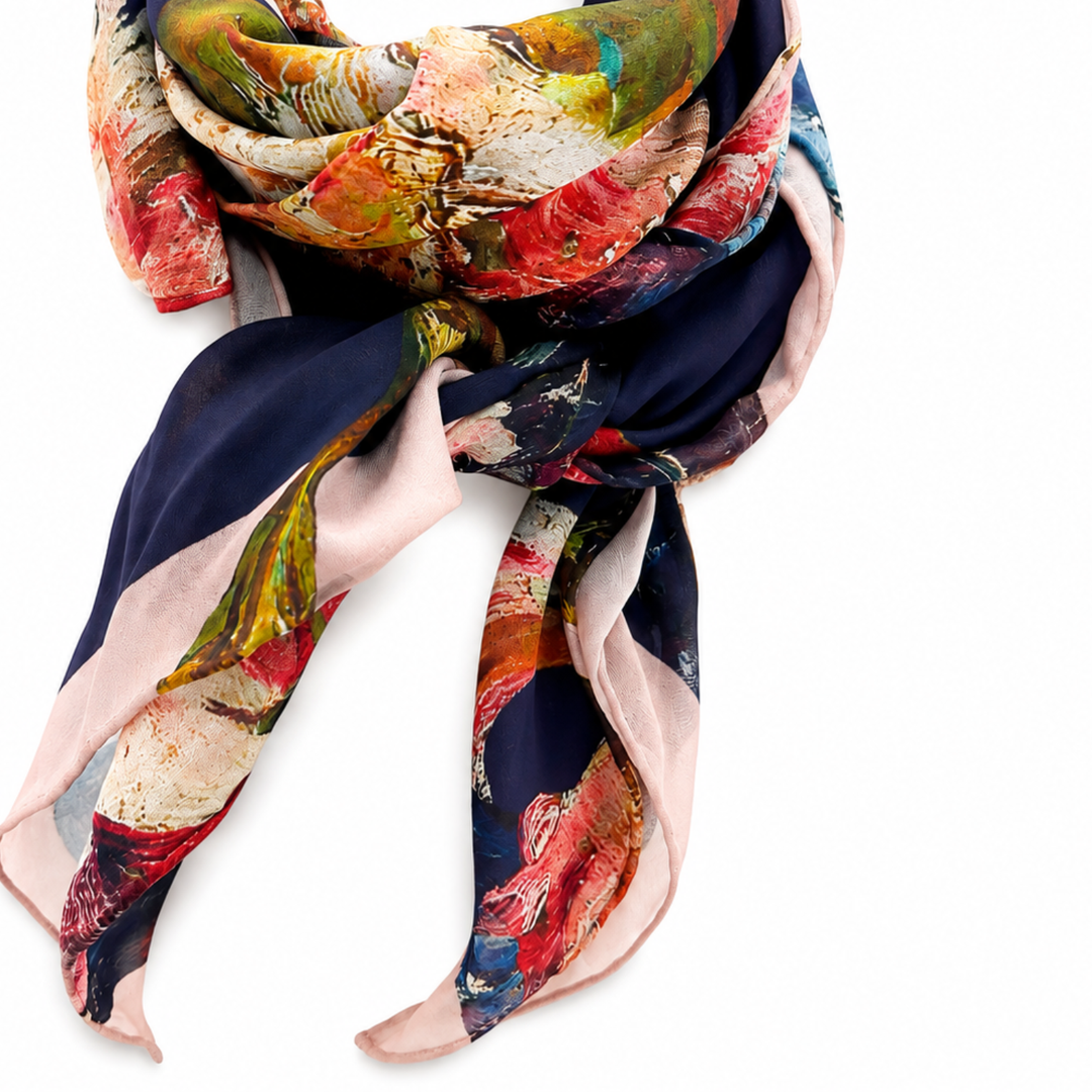 Tulips silk scarf