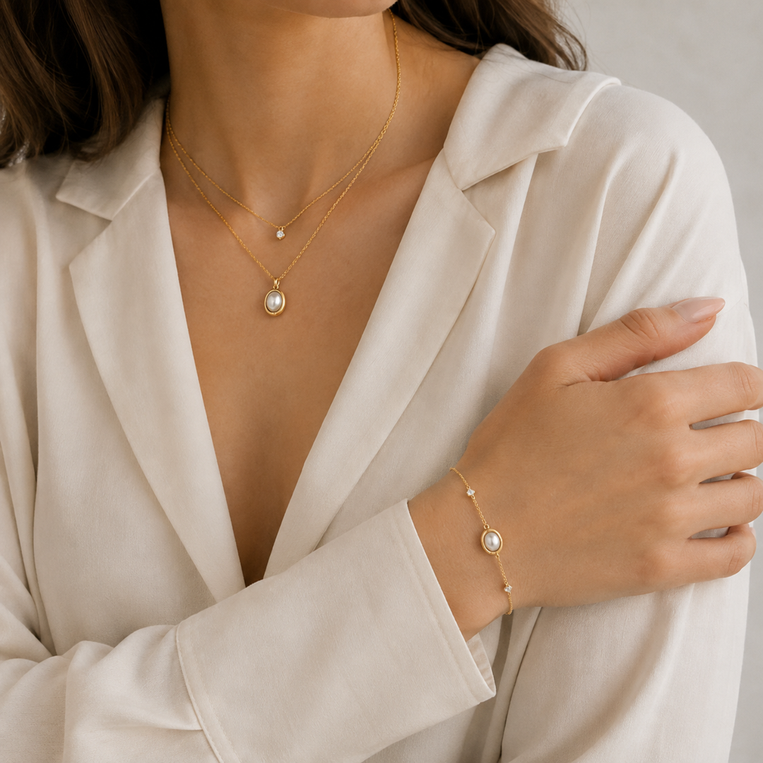 Teardrop pearl bracelet