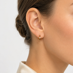Load image into Gallery viewer, Garnet hoop earrings