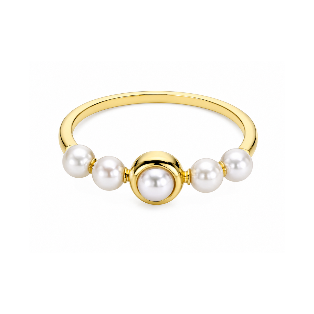 Triple-strand pearl ring
