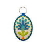 Load image into Gallery viewer, Blue embroidered keychain