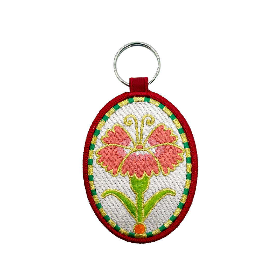 Red embroidered keychain