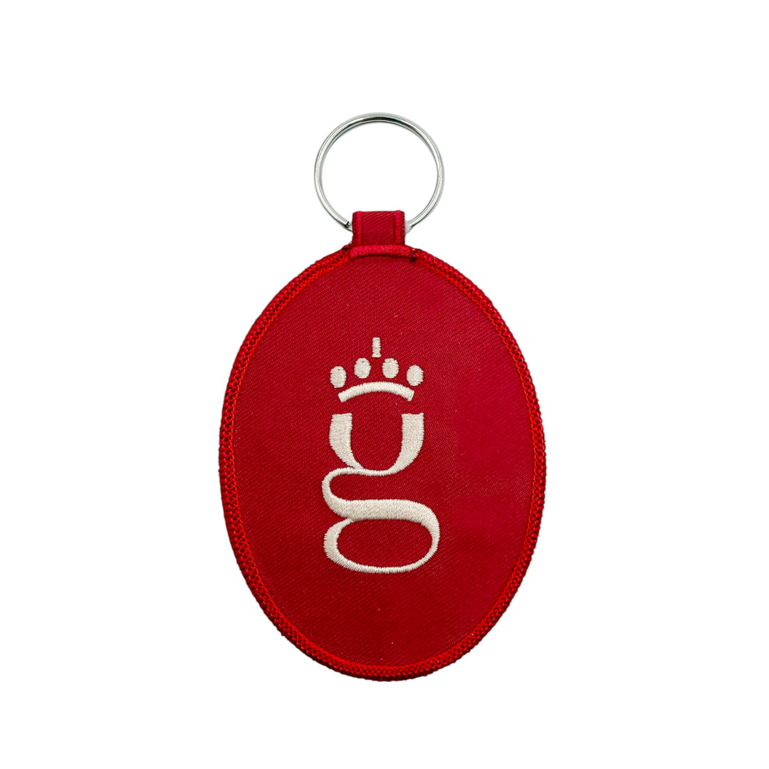 Red embroidered keychain