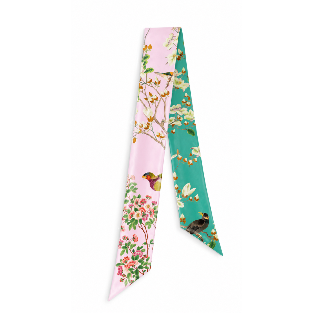 Birds fine silk scarf