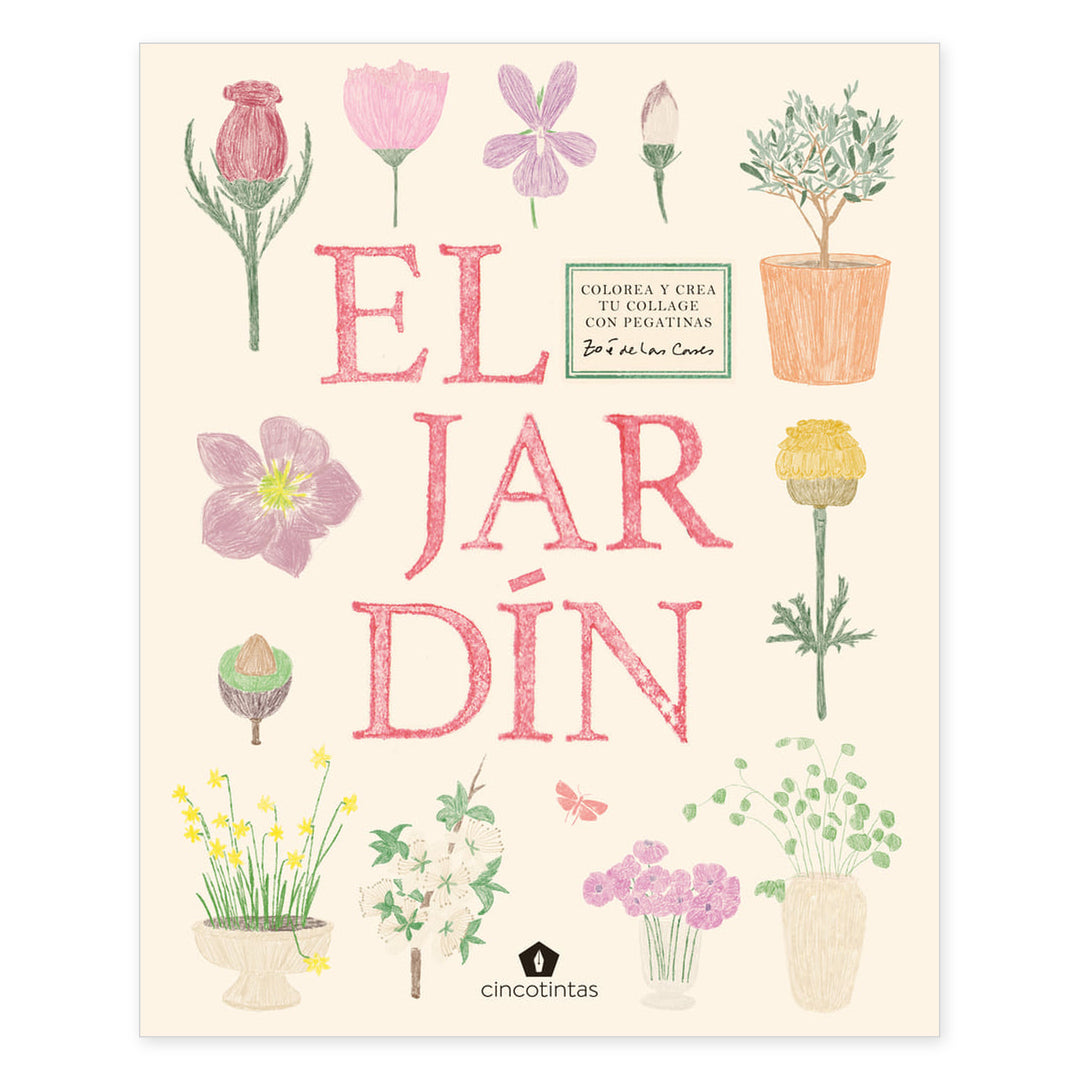 El jardín. Colorea y crea tu collage con pegatinas